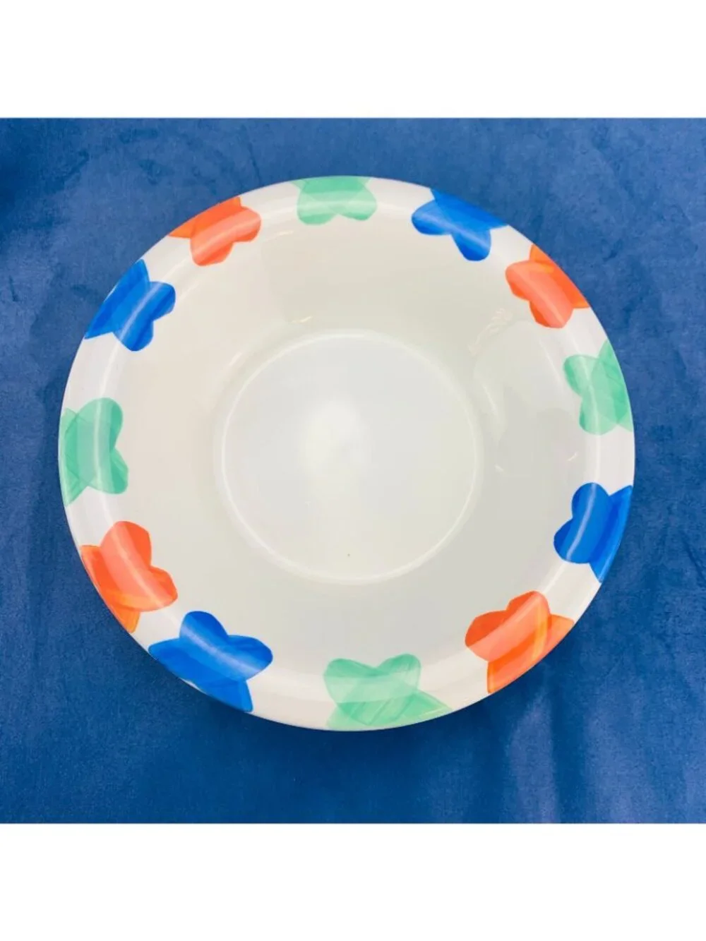 Pier 1 One Imports COLORED X Hand Painted Stoneware Italy Rim Soup Cereal Bowl 5